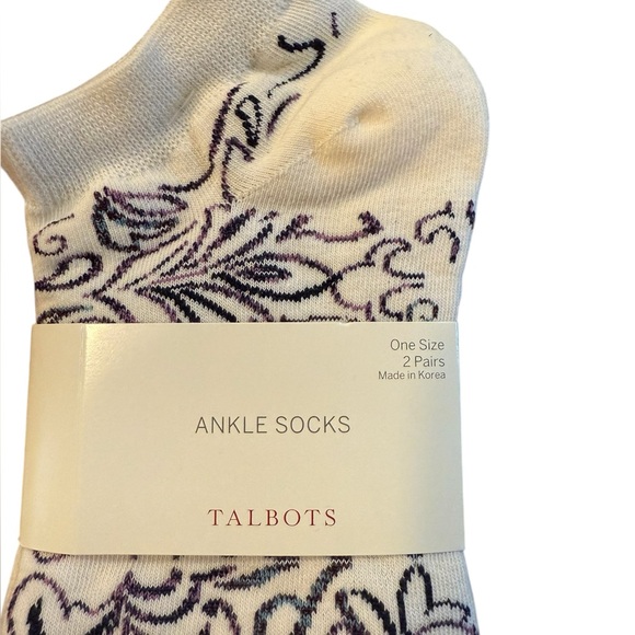 Talbots Patterned Ankle Socks 2 Pack - Picture 2 of 3